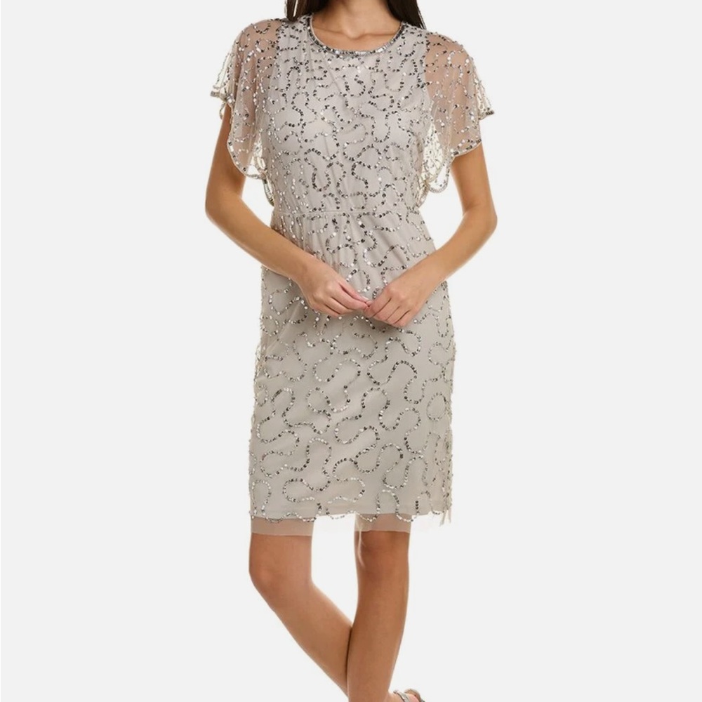 ADRIANNA PAPELL Beaded Sheath Dress